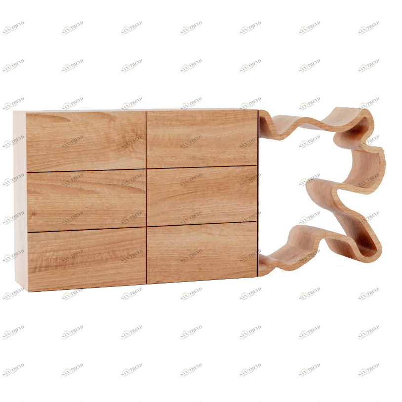 Комод деревянный с 6 ящиками дуб "Пень тонкий" от Odingeniy ODINGENIY ДИЗАЙНЕРСКИЕ, КОМОДЫ "ПЕНЬ" ОТ ODINGENIY 178425 Бежевый 