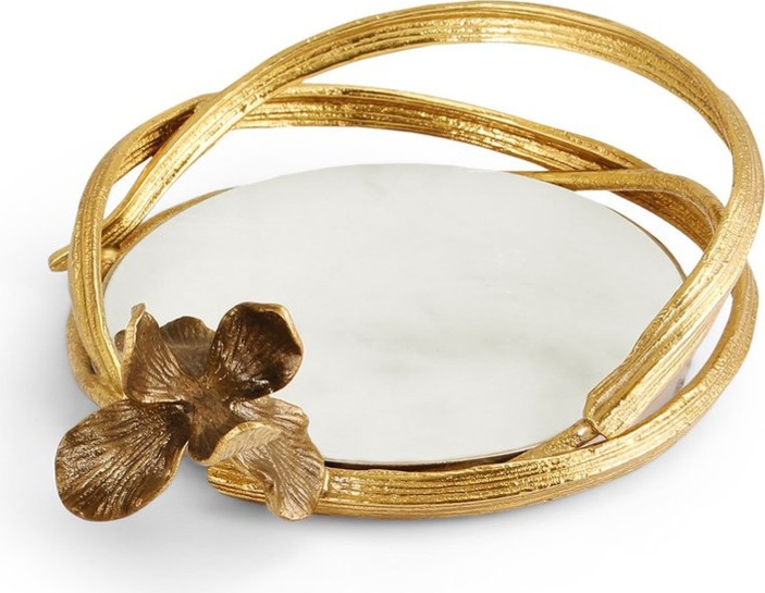 10663683 Michael Aram Набор подставка и стоппер для бутылки Michael Aram Черный ирис 14см, 16см, латунь Латунь 