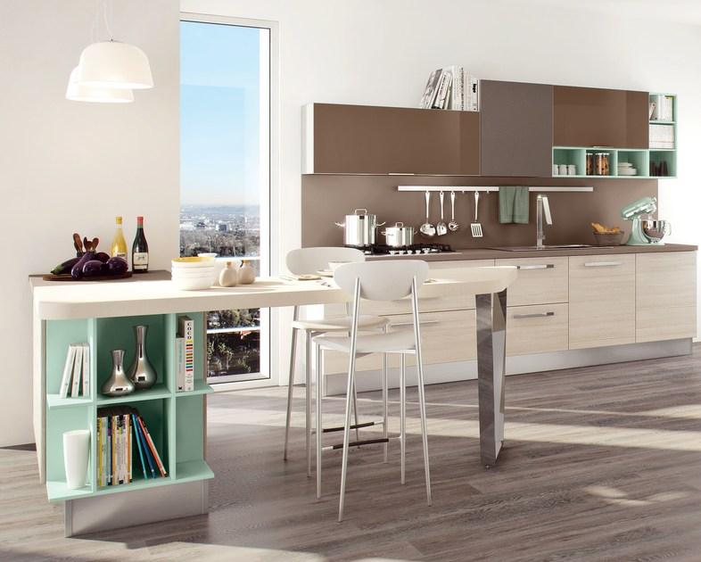 Cucine Lube Лаковая оборудованная кухня с полуостровом Swing sun-id-1383853 - Вид №2