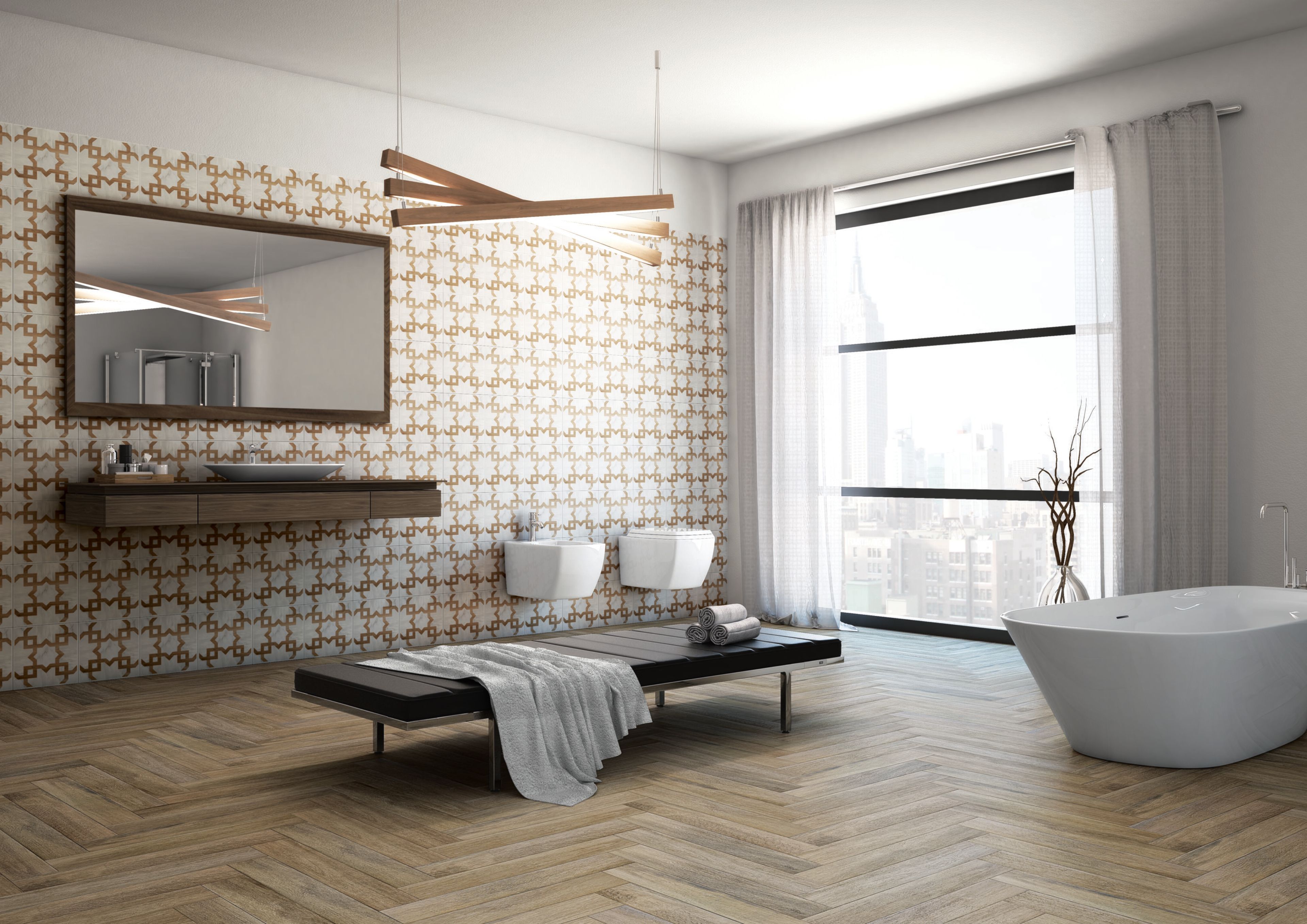 Пол / облицовка керамогранита с эффектом мрамора и дерева KERADOM MARBLE & WOOD ARCH-00139454 - Вид №2