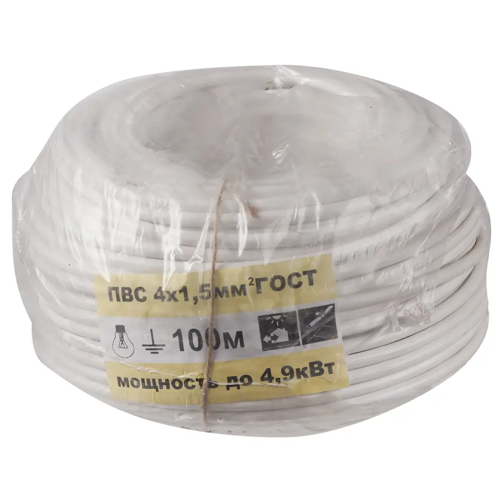 Провод Ореол ПВС 4x1.5 100 м ГОСТ цвет белый STLM-2106750 - Вид №1