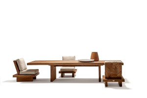 Прямоугольный садовый стол из массива дерева