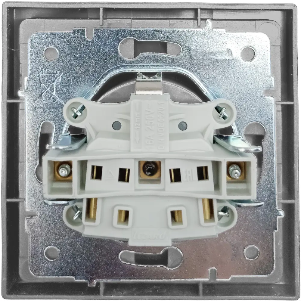 Розетка Lezard Zima с заземлением, серый матовый 89398387 STLM-1572086 - Вид №4