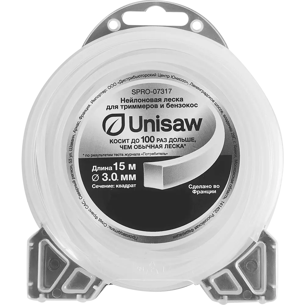 Леска для триммера Unisaw ø3.0 мм 15 м квадрат Santreyd STLM-2095175