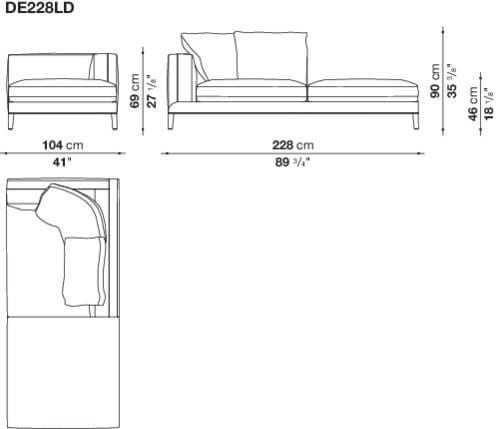 Угловой диван из ткани Maxalto Dives Soft ARCH-00042072 - Вид №25
