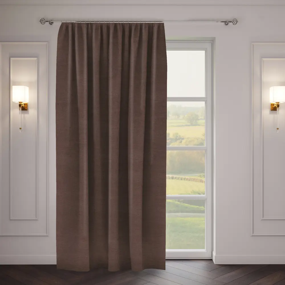 Штора на ленте «Стиль» 200x270 см однотон цвет коричневый ТОРГОВЫЙ ДОМ ТЕКСТИЛЬ STLM-2162010