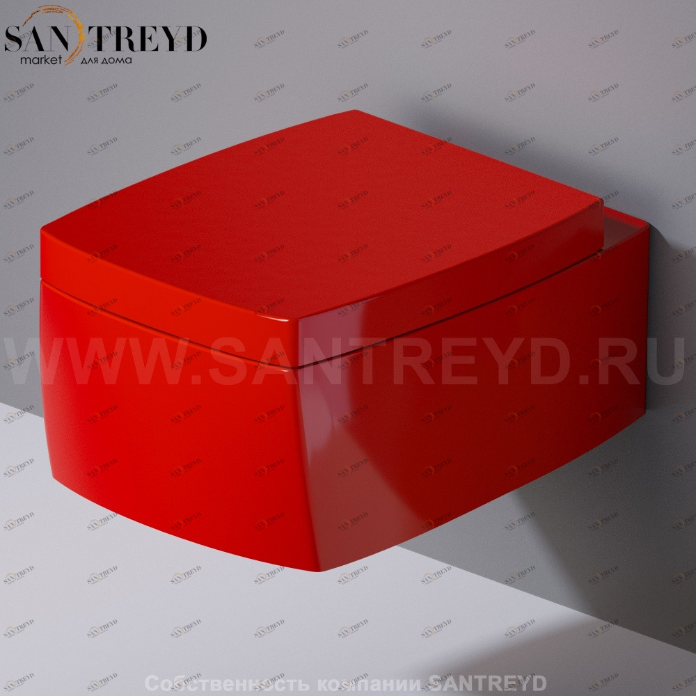 S571125 Подвесной унитаз настенный Красный A. e T. Italia SQUARE Италия AeT ITALIA