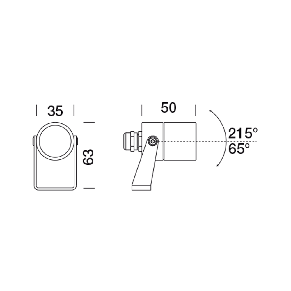 8432018 Проектор Platek NANO FULL INOX Proiettore  NANO FULL INOX Floodlight - 1 LED 3000K 33°  - Вид №2