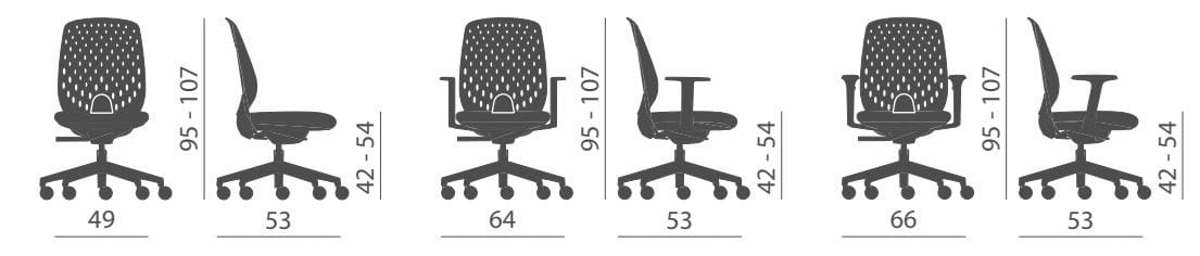 Офисное кресло из ткани с 5 спицами Kastel Key Smart ARCH-00106538 - Вид №2