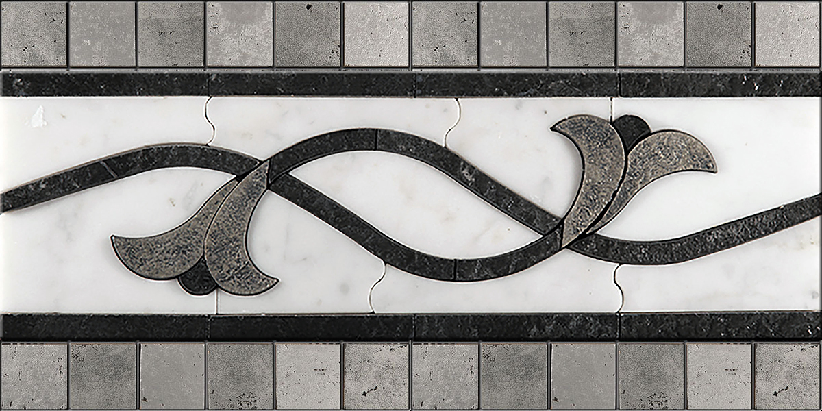 БОРДЮР ИЗ МРАМОРА LI-6 SKALINI FLORAL LI6 - Вид №1