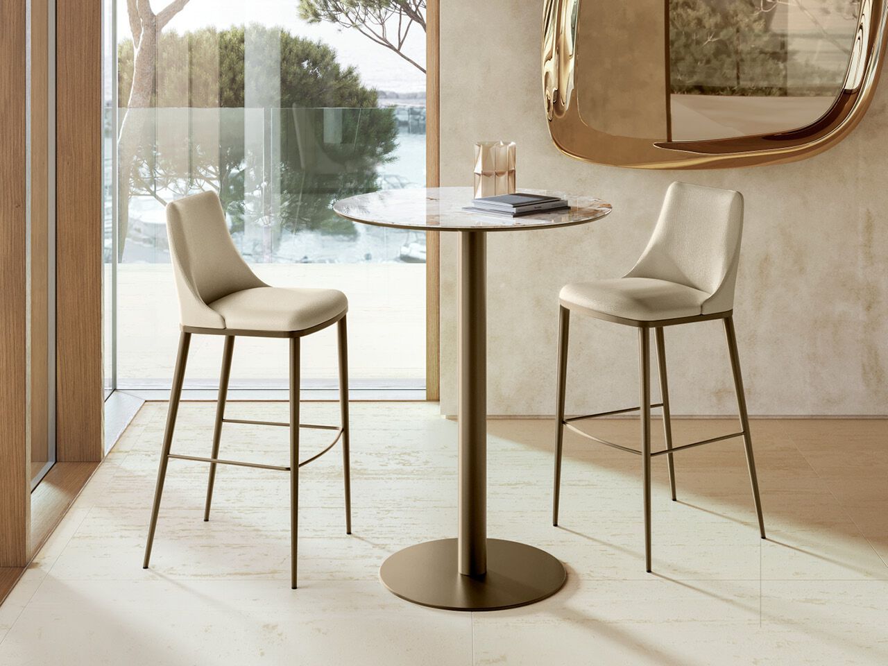 Высокий круглый керамический стол EFORMA цилиндр ARCH-00048896