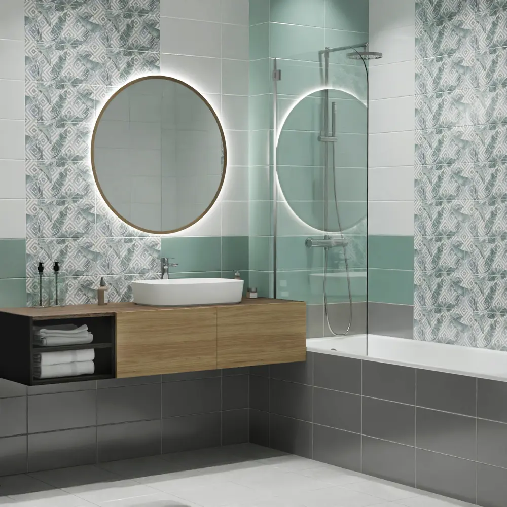 Керамическая плитка НЕФРИТ-КЕРАМИКА Эклат матовая зеленая 40×20 см 89232606 STLM-0946484 - Вид №6