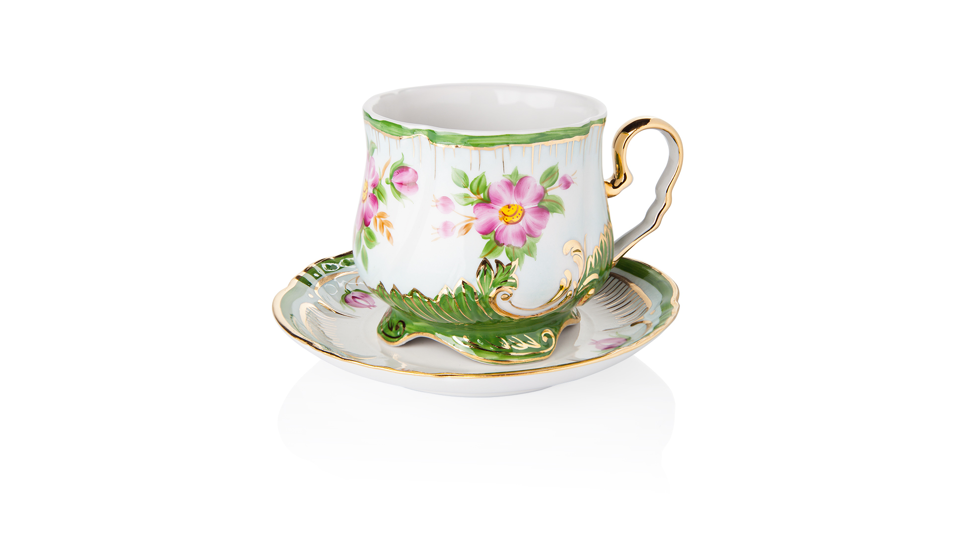 10621573 Промыслы Вербилок Сервиз чайный 6/15 "Кузнецовский" "Нежность" Фарфор  - Вид №4