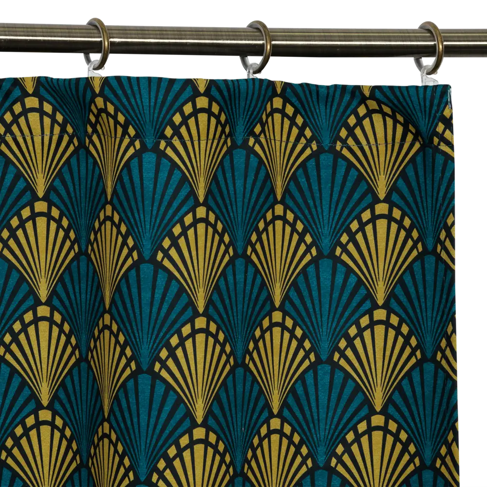 Штора на ленте «Модерн» 145x260 см геометрия цвет зелёный SEASONS STLM-2092513 - Вид №2