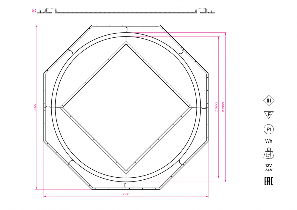 SN 651 Встраиваемый кольцевой гипсовый светильник Stellanova CALYPSO 1900  - Вид №2