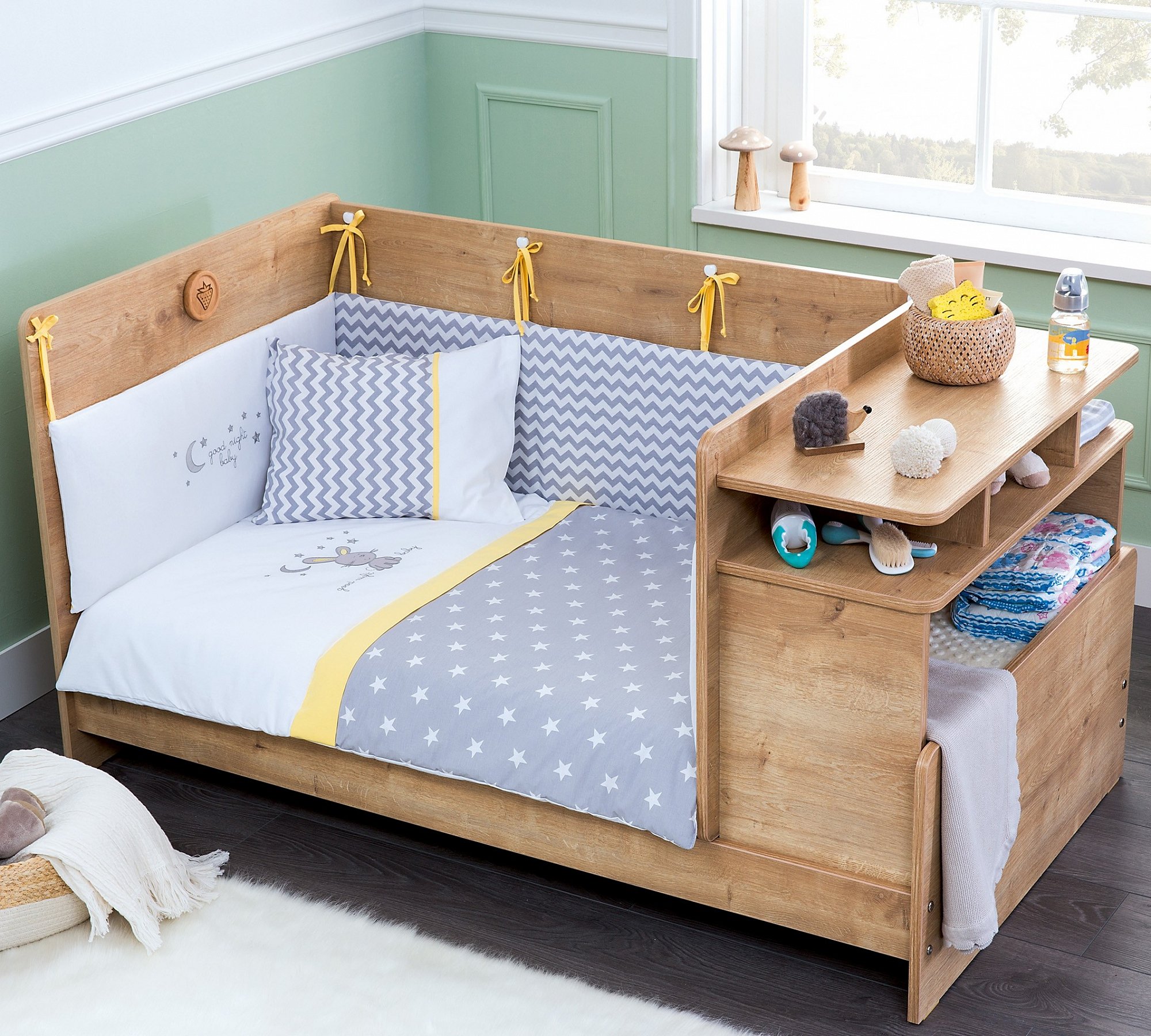 Комплект детского постельного белья для кроватки 70х110 см серый Happy Nights CILEK  00-3832511 Серый Santreyd  - Вид №3