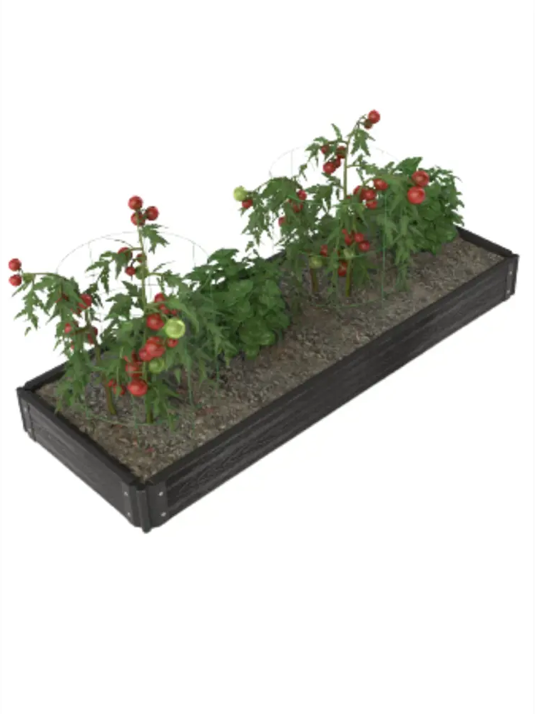 90412996 Готовый комплект грядки из ДПК Еврогрядка 150x50 см графит h 155 см STLM-0220038