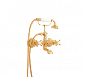 Gentry Home Смеситель для раковины мостик на 2 отверстия 200мм Mayfair Темное золото GH100407