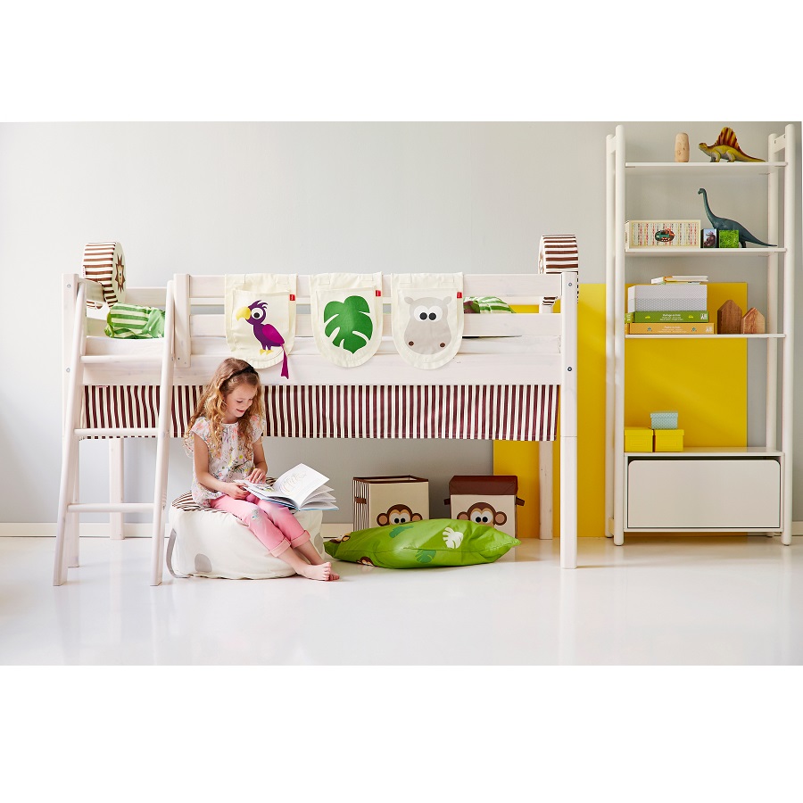 Кровать Flexa Classic с наклонной лестницей, белая, 200 см 9010308201 - Вид №2