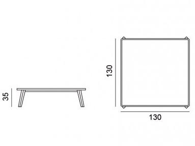 Gervasoni Низкий квадратный журнальный столик Gray sun-id-1462952 - Вид №4