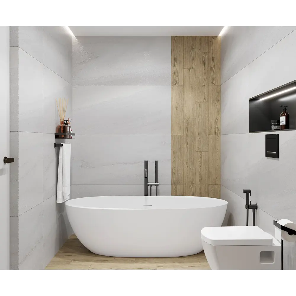 Глазурованный керамогранит Ceradim Urban Dazzle Bianco 60x120 см 1.44 м² лаппатированный цвет белый 89457843 STLM-2061288 - Вид №5
