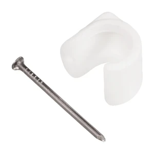 Скоба для электрокабеля круглая 12х17 мм, полипропилен, 30 шт.