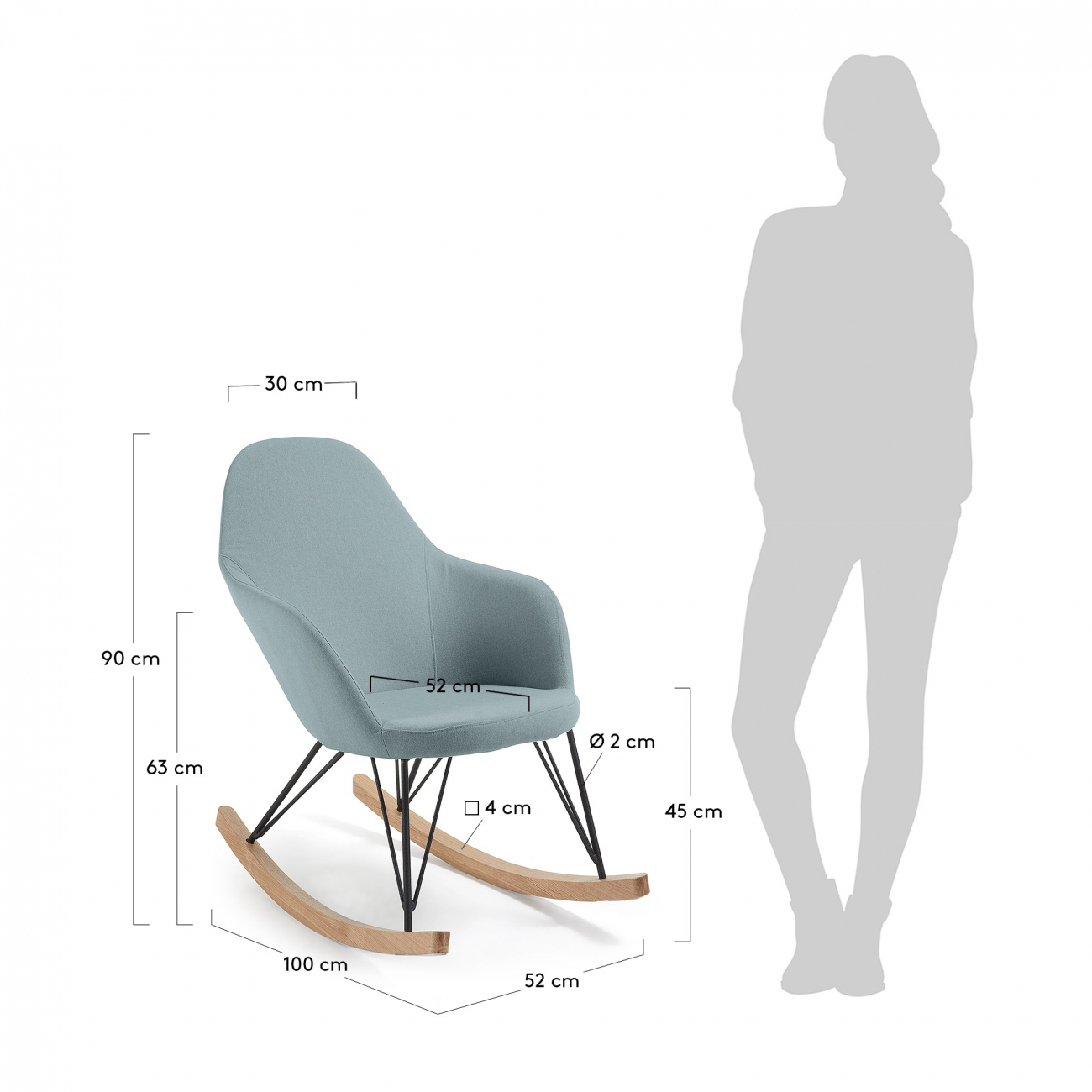 Качалка TRAVERS синяя BARCELONA DESIGN ДИЗАЙНЕРСКИЕ 146832 Синий  - Вид №3