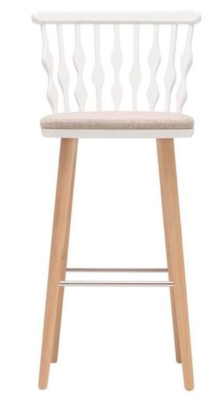 Andreu World Высокий табурет из бука со встроенной подушкой Nub Bq1452 / bq1453 - Вид №3