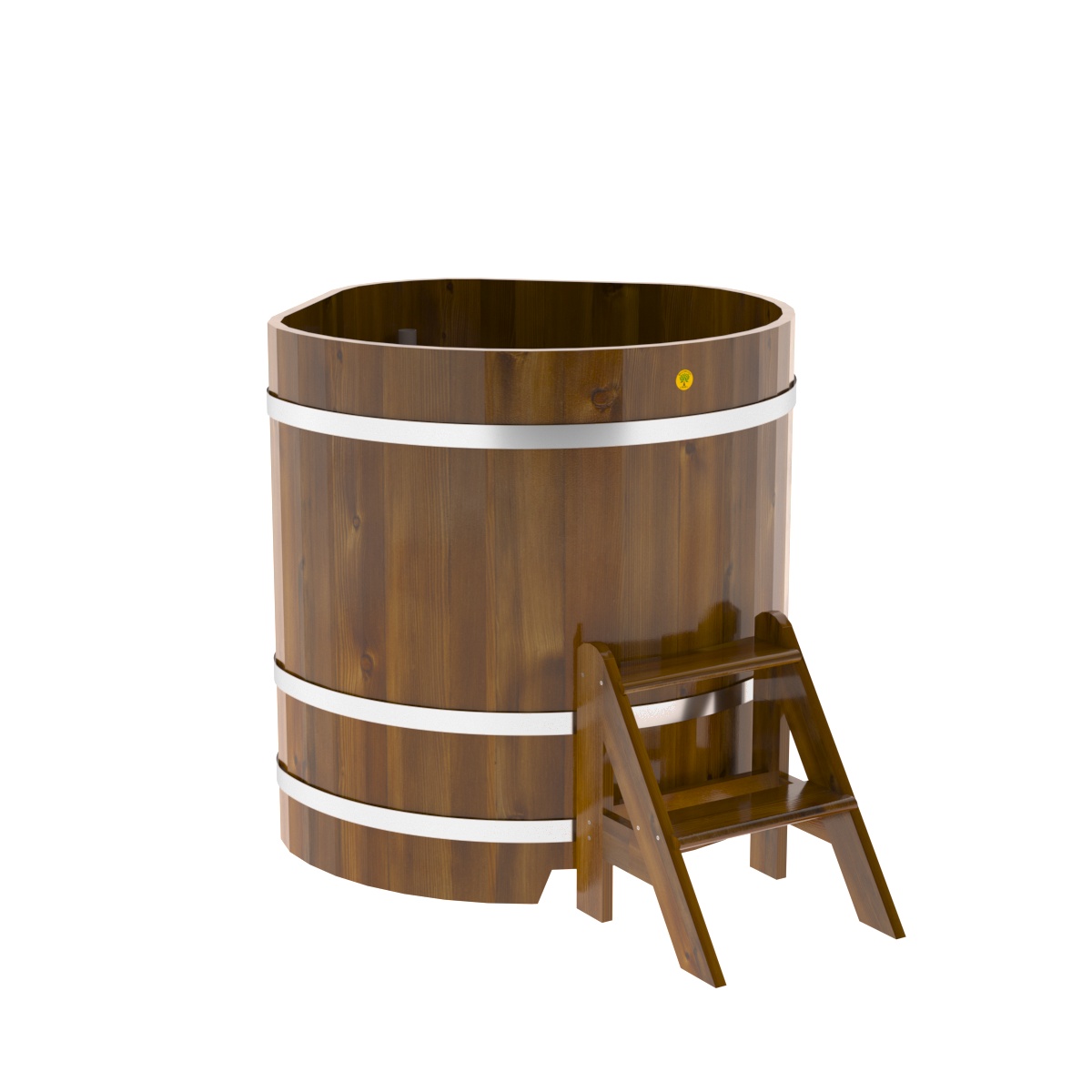 2305 Купель угловая из лиственницы Рустик 1,03х1,03х1,1 морёная Alyarus  - Вид №1