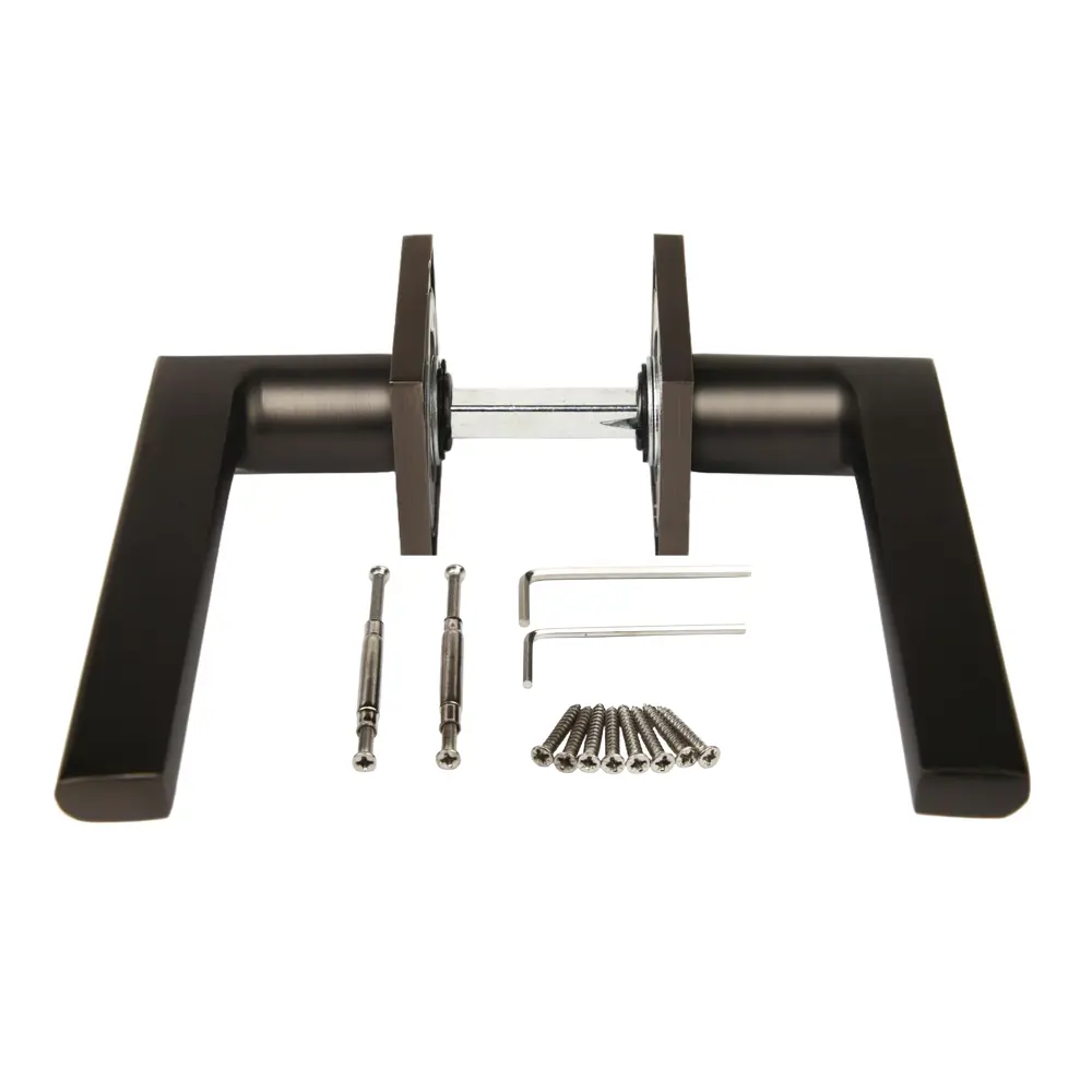 Дверная ручка на розетке KREAFORTA Паудер без запирания цвет графит STLM-2149196 - Вид №2