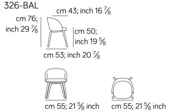 Стул с подлокотниками из ткани или кожи и деревянной основой Amura Monnalisa ARCH-00030261 - Вид №2
