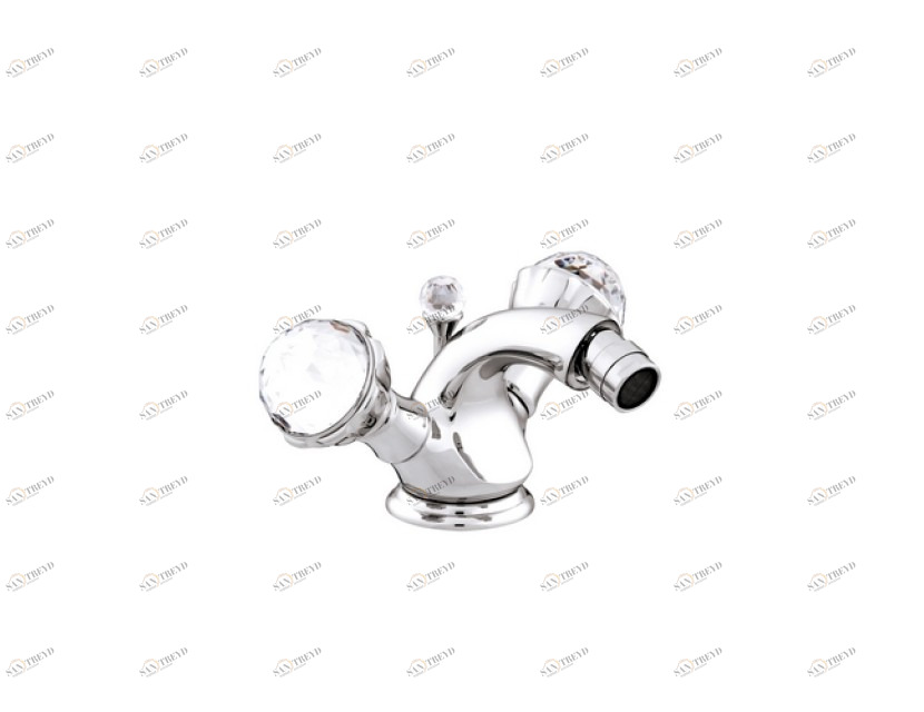 036225.000.62 Смеситель для биде на одно отверстие с кристаллами сваровски Сатин никель Mestre Atlantica