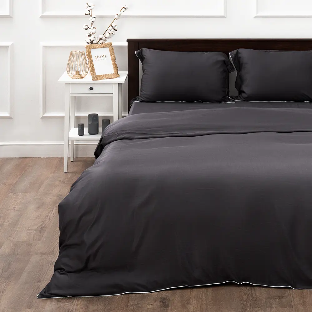 Комплект постельного белья Amore Mio Tornado евро тенсель серый 89426001 STLM-1565864 - Вид №2