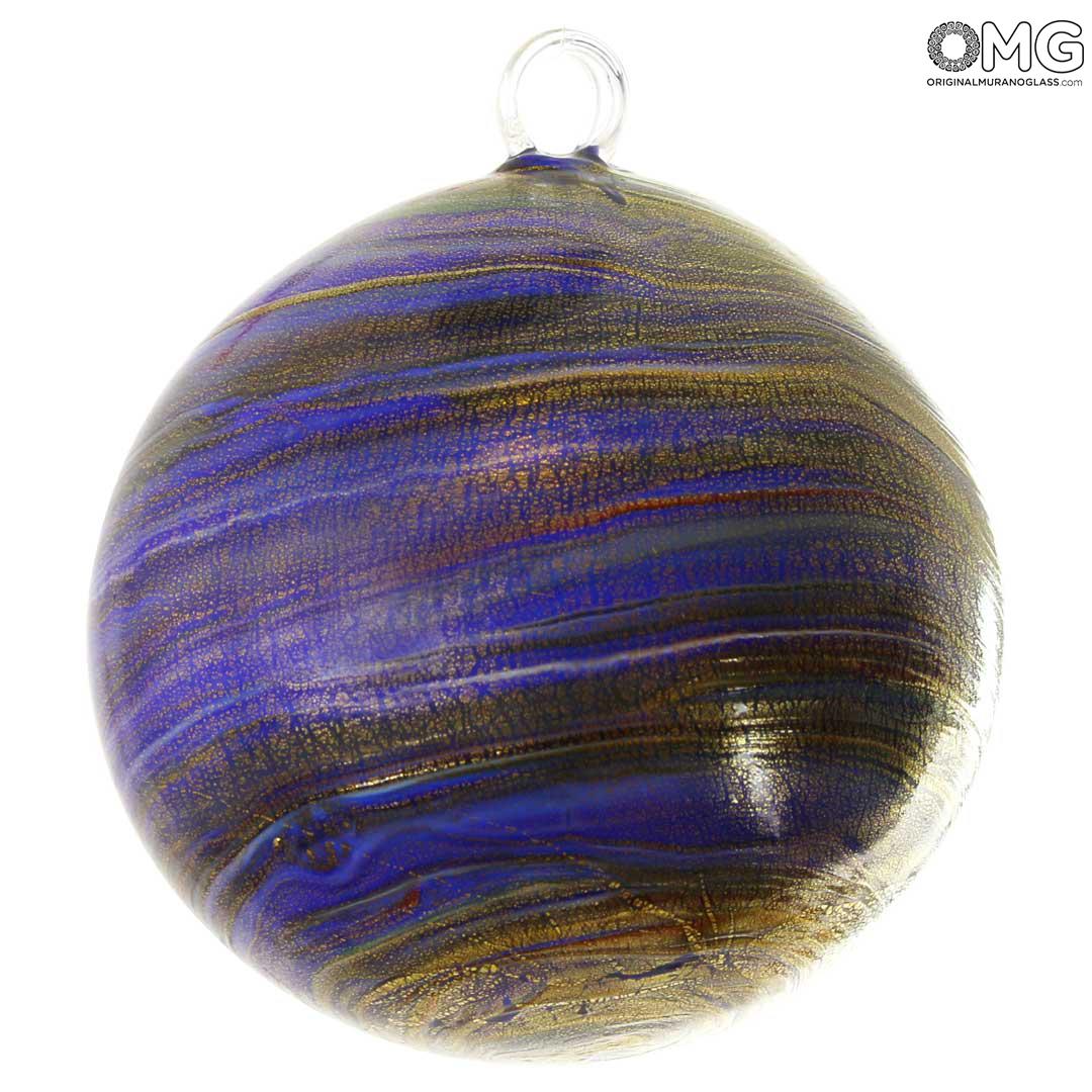 3686 ORIGINALMURANOGLASS Синий Ёлочный шар Фанатазия - муранское стекло OMG  см  - Вид №1