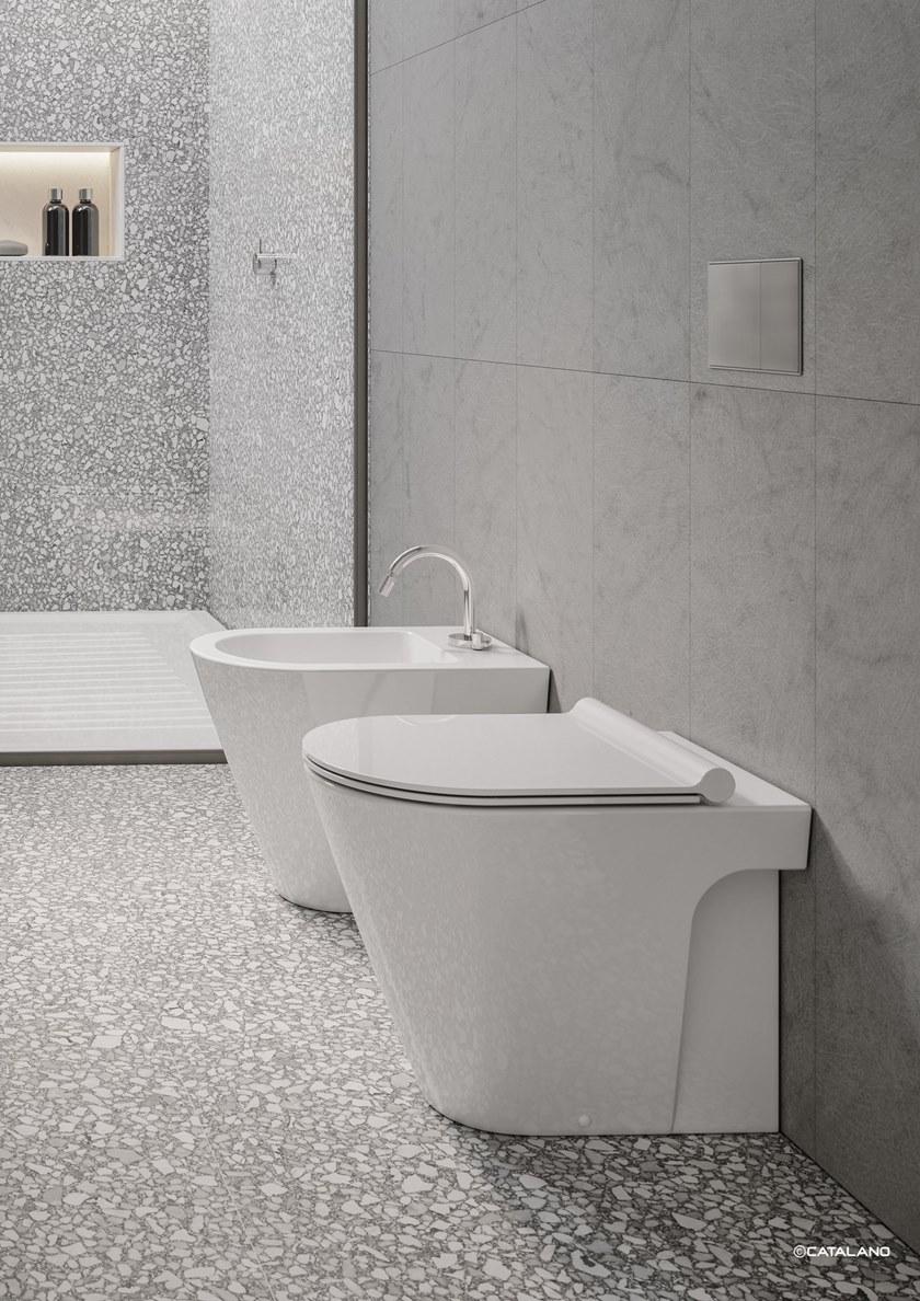 Приставной унитаз напольный Белый CERAMICA CATALANO New zero Италия sun-id-1429859 - Вид №1