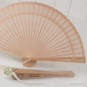 WA801 Вырезанный веер из натурального дерева с декорированной кисточкой Dekoraniaevents Bodas