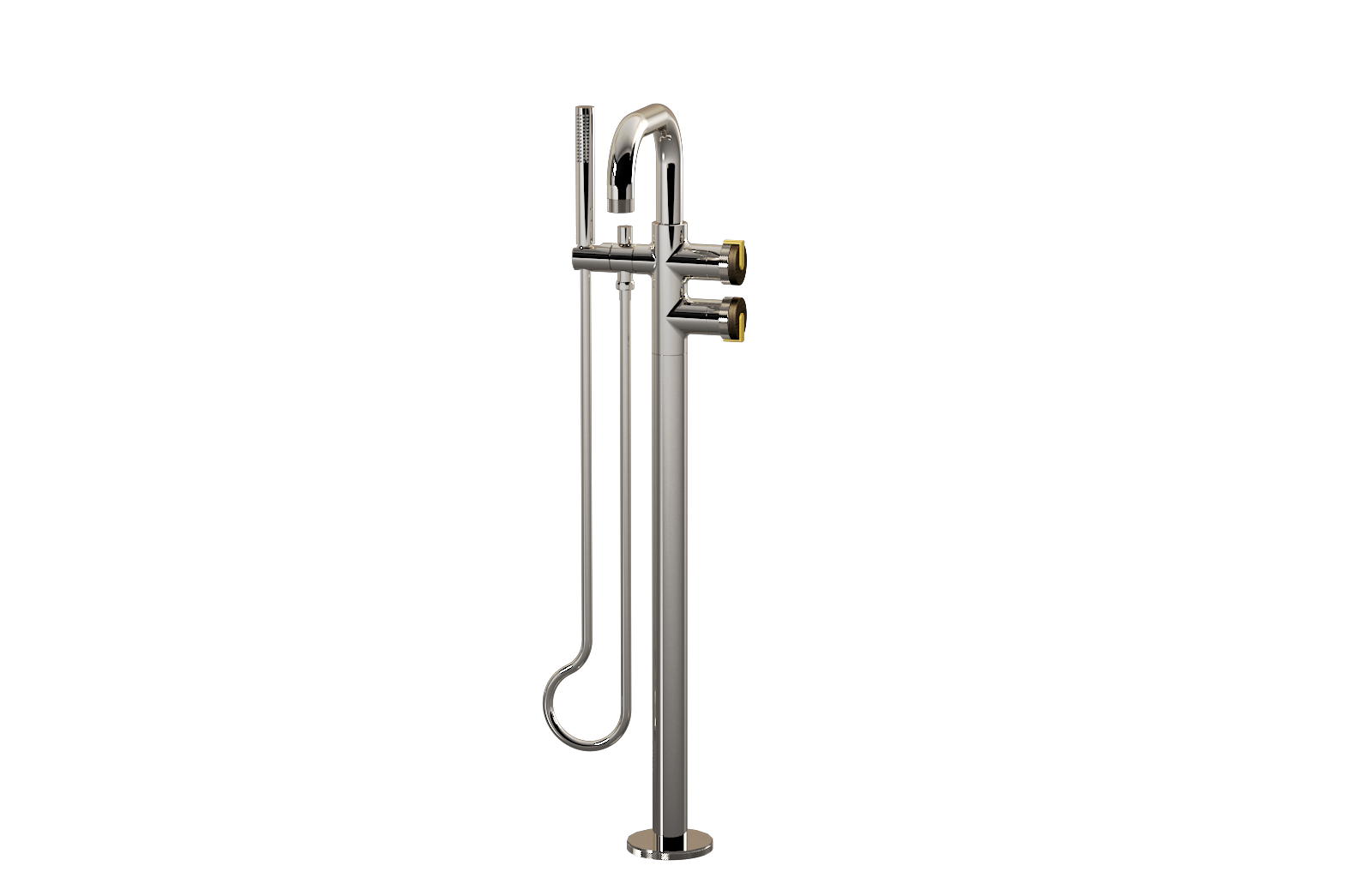 E-11557-R1VBB-L1BB-PN Смеситель напольный отдельностоящий (внешняя часть) GRAFF MOD+