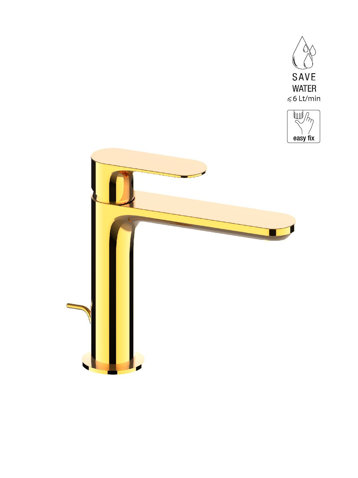 Однорычажный смеситель для раковины без слива Rubinetterie Frattini Lea ARCH-00097358 - Вид №2