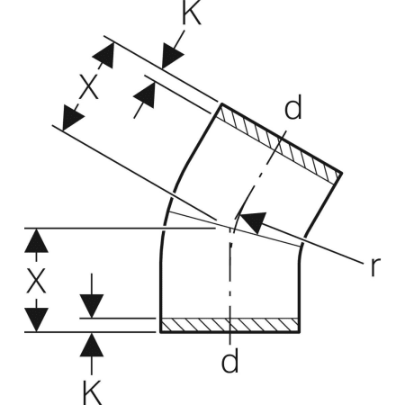 370.015.16.1 Отвод сегментный Geberit PE Geberit  - Вид №14