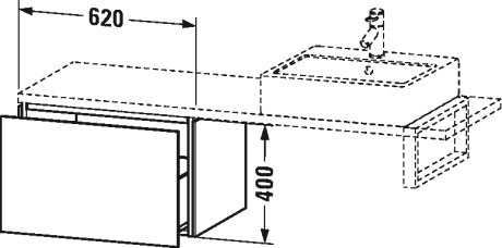 LC582305252 L-Cube Шкафчик для компактной консоли Европейский дуб, декор Duravit - Вид №1