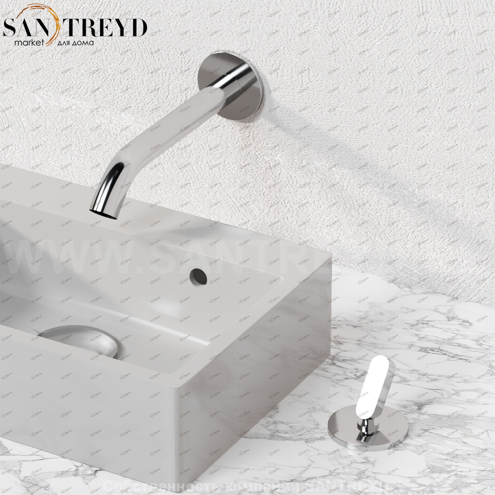 Смеситель с джойстиком ARUB1081S SQUARE для раковины хромированный Agape