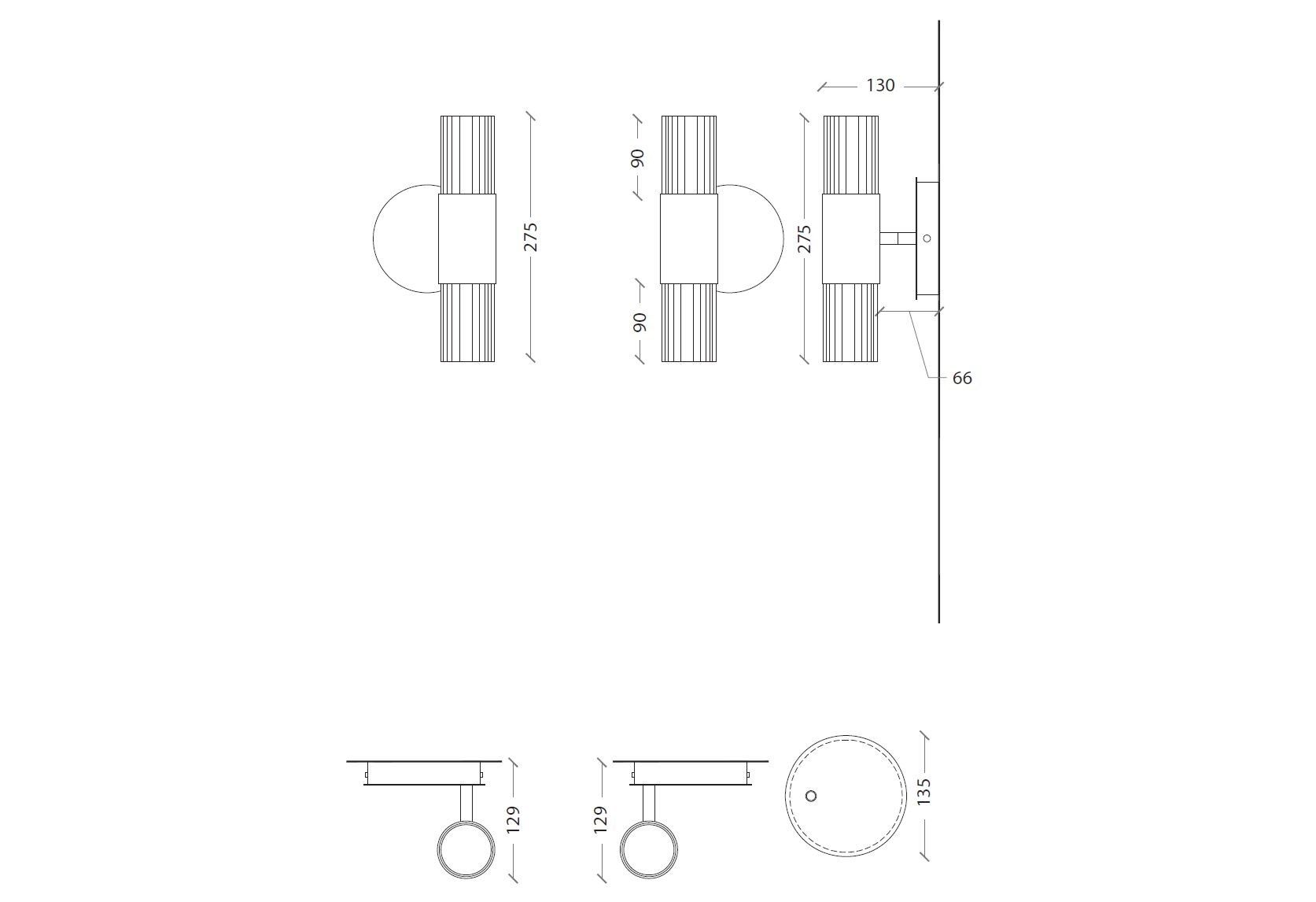Светодиодный настенный светильник из латуни и стекла LUCE TU Sbarlusc ARCH-00153198 - Вид №2
