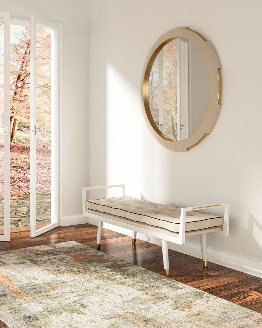 JOSÉ LEITE DE CASTRO Лакированная скамейка из дерева и ткани  10509793  - Вид №1