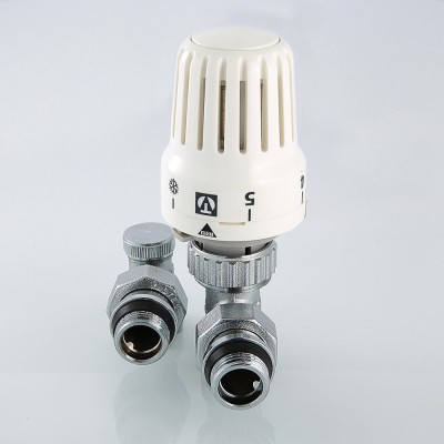 VT.045.N.04 Комплект терморегулирующего оборудования для радиатора угловой Valtec 1/2"  - Вид №2