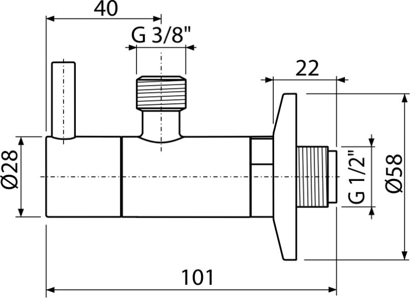 Угловой вентиль с фильтром 1/2"×3/8", круглый, белый ALCAPLAST ARV001B - Вид №1