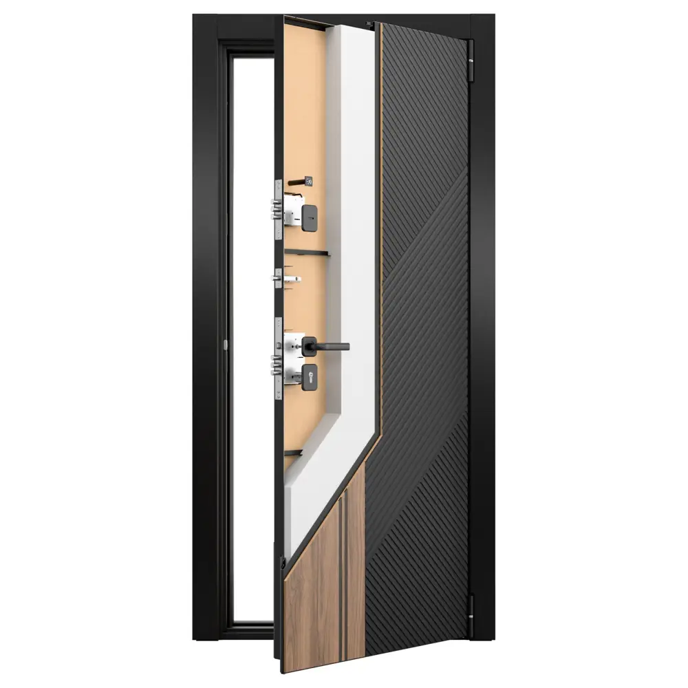 Дверь входная металлическая Браун Скай 95x205 см правая шелк белый с зеркалом TOREX STLM-2129822 - Вид №13