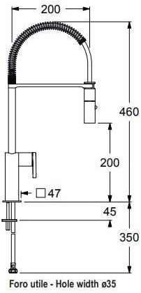 Кухонный смеситель, однорычажный, с вытяжным душем Qr semi-pro Fgqr79933 Santreyd - Вид №2