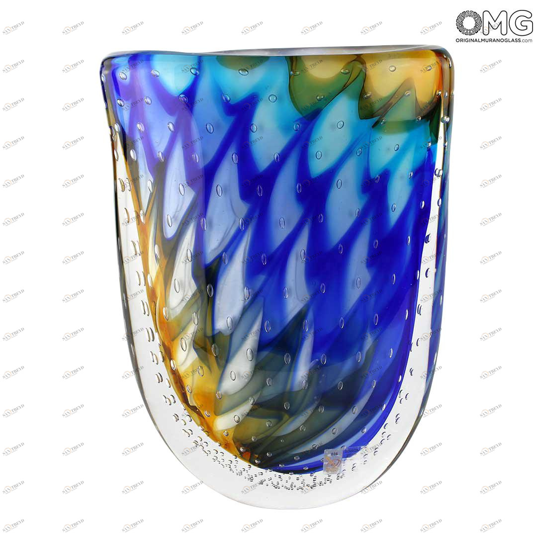 3564 ORIGINALMURANOGLASS Ваза Сахара - соммерсо - муранское стекло OMG 21 см 