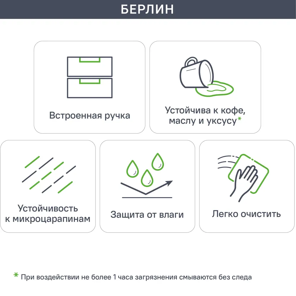 Фасад для кухонного шкафа Берлин 59.7x76.5 см Delinia ID МДФ цвет серый STLM-2074291 - Вид №3