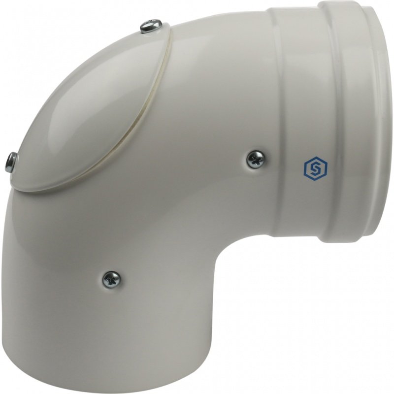 Угол дымохода STOUT D60/100  87 градусов с ревизией для конденсационных котлов SCA8610010090 - Вид №3